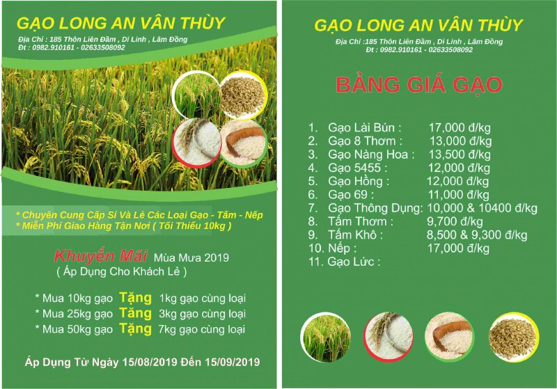 Tờ rơi quảng cáo gạo