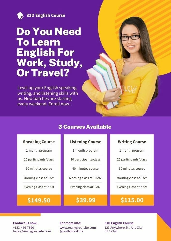 Mẫu Tờ rơi quảng cáo tiếng Anh