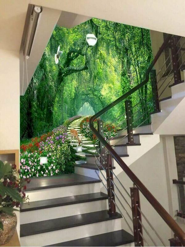Mẫu tranh cầu thang 3D