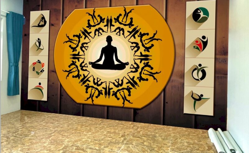 Tranh dán tường yoga