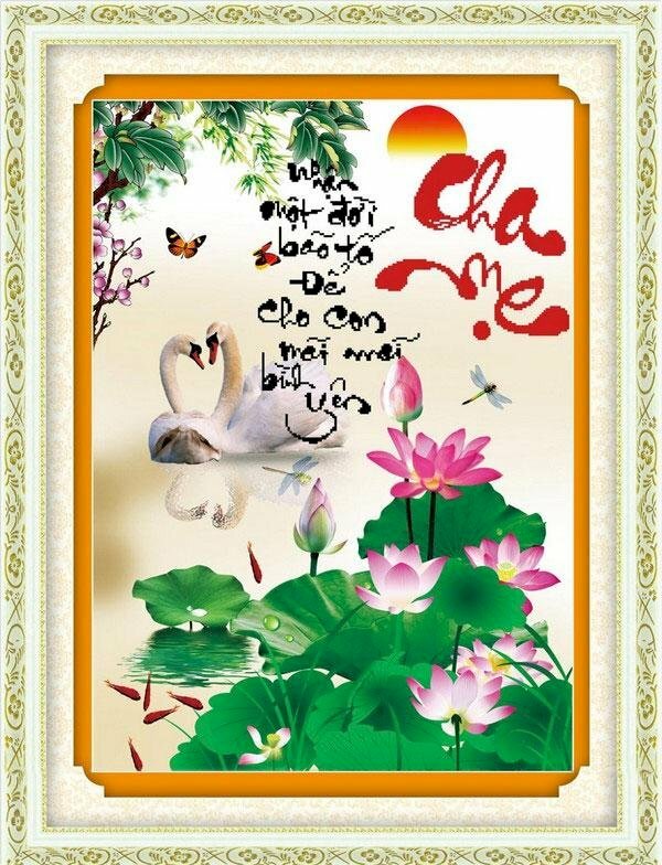 tranh đính đá cha mẹ