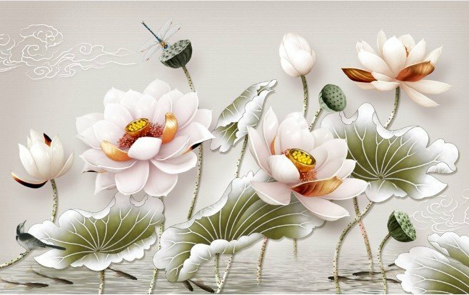 tranh đính đá hoa sen