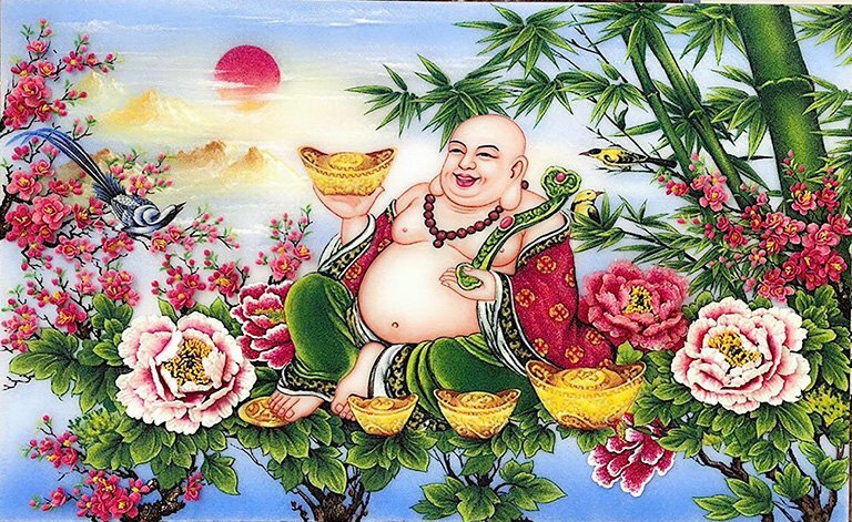 tranh đính đá phật Di Lặc