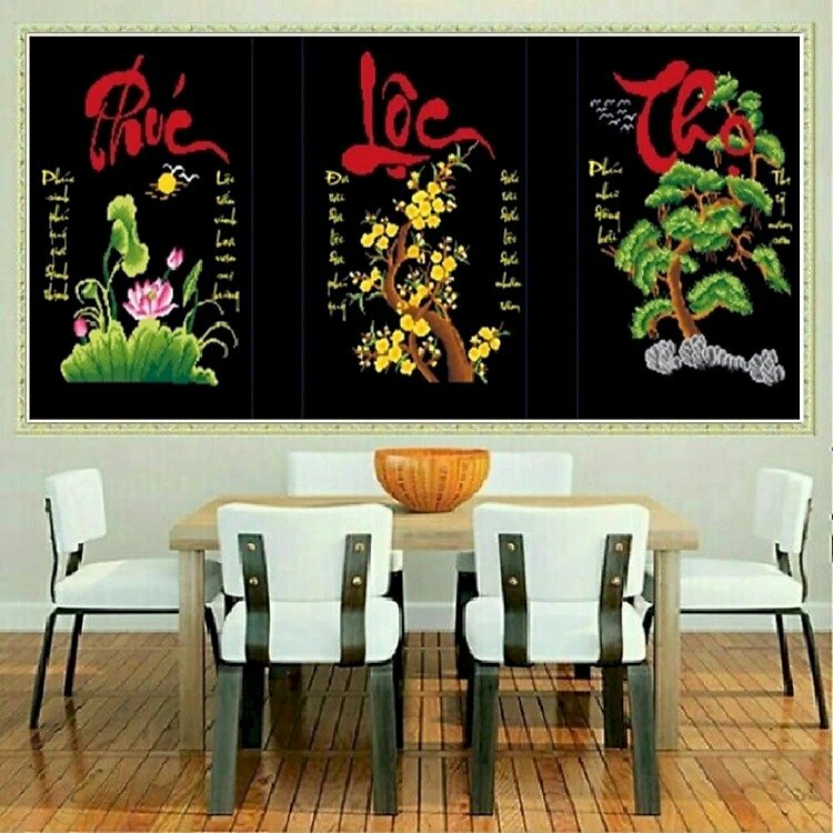 tranh đính đá phúc lộc thọ