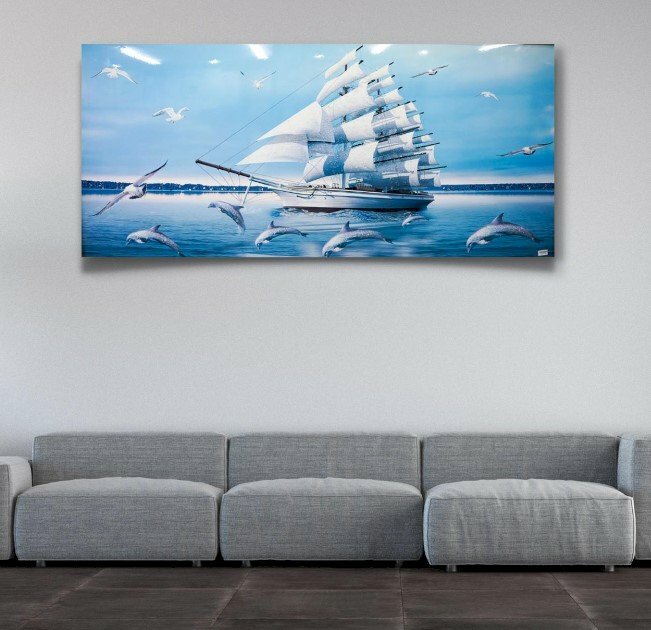 tranh đính đá thuận buồm xuôi gió