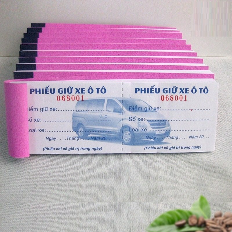 In phiếu giữ xe ô tô