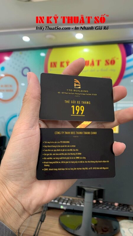 In thẻ nhựa giữ xe tháng toà nhà - In Kỹ Thuật Số Since 2006