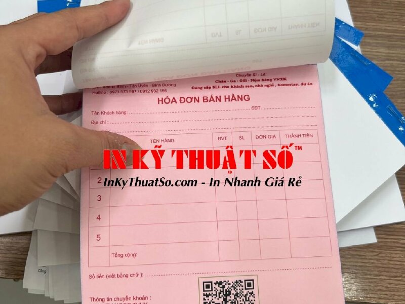 in phiếu thu chi, hóa đơn theo yêu cầu