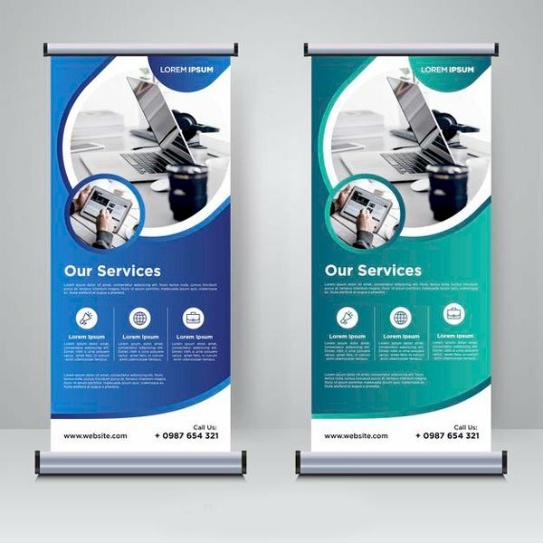 Mẫu standee kinh doanh đồ công nghệ
