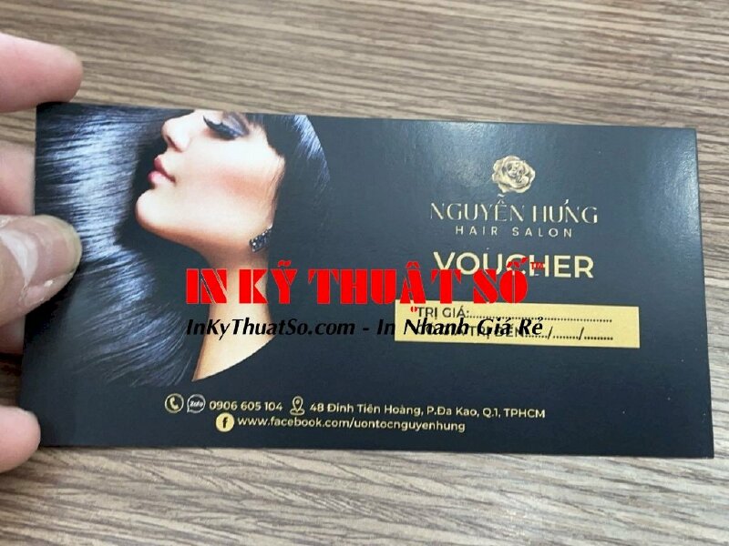 Thiết kế, in voucher salon tóc - In Kỹ Thuật Số since 2006