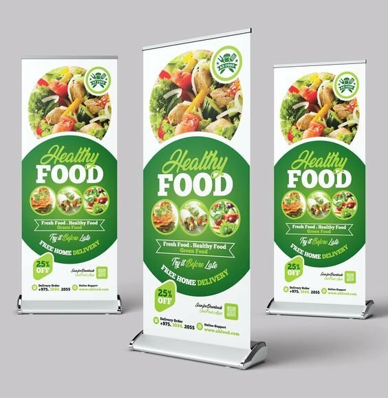Mẫu standee giới thiệu thực phẩm sạch