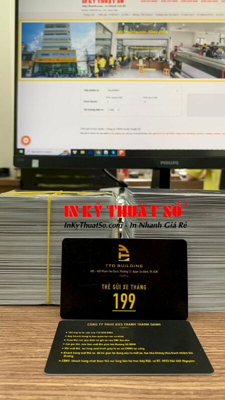 In thẻ gửi xe bằng nhựa