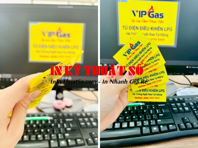 In nhãn mác mica tủ điện VIP Gas bằng kỹ thuật in UV hiện đại