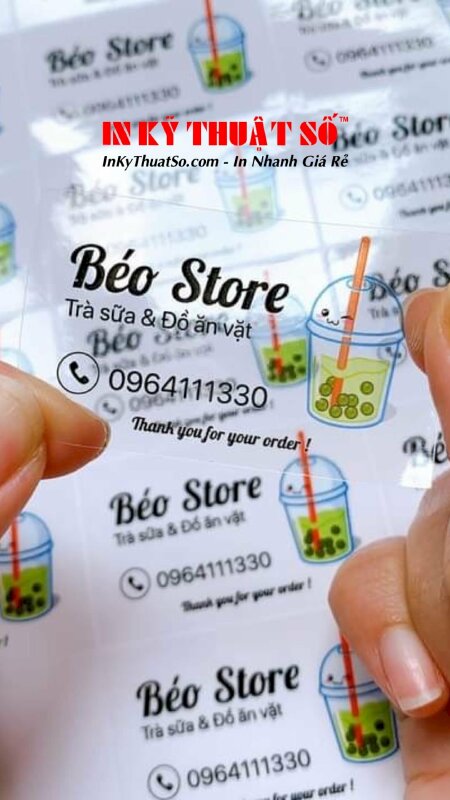 In tem nhãn trà sữa ăn vặt