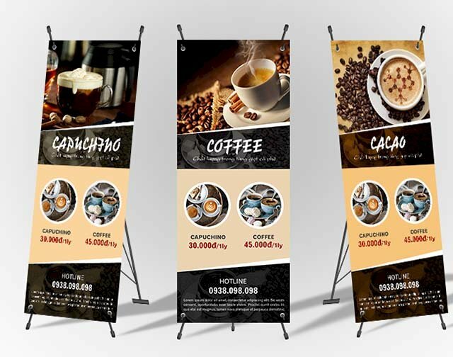 Mẫu thiết kế standee đồ uống cà phê