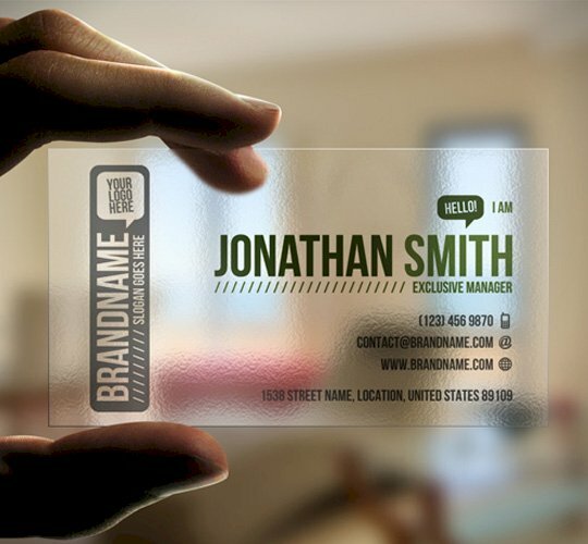 In danh thiếp trong suốt ngang độc đáo được các star up đầu tư nhiều