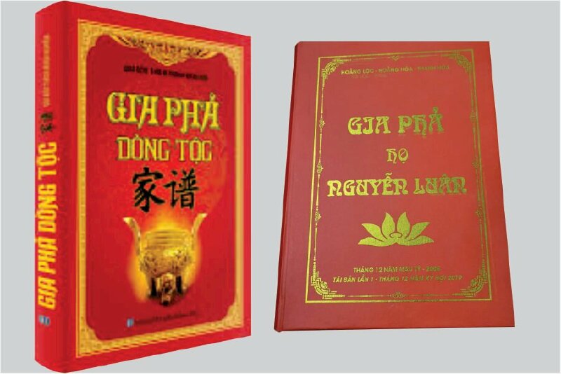 bìa mạ vàng gia phả