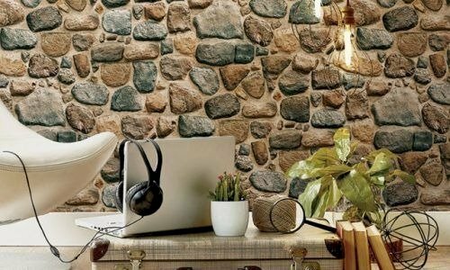 Giấy dán tường giả đá