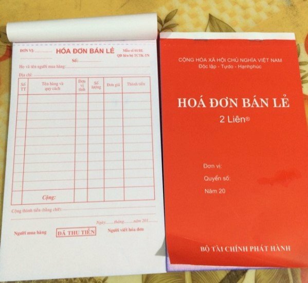 in hoá đơn bán lẻ 2 liên