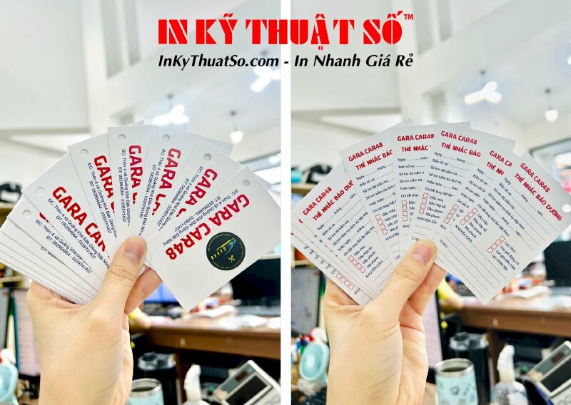 In thẻ bảo dưỡng cho Gara oto theo yêu cầu TPHCM