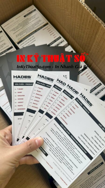 In card giấy giới thiệu thông tin sản phẩm - In Kỹ Thuật Số Since 2006