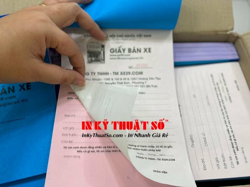 In hoá đơn bán hàng giấy carbonless - In Kỹ Thuật Số Since 2006