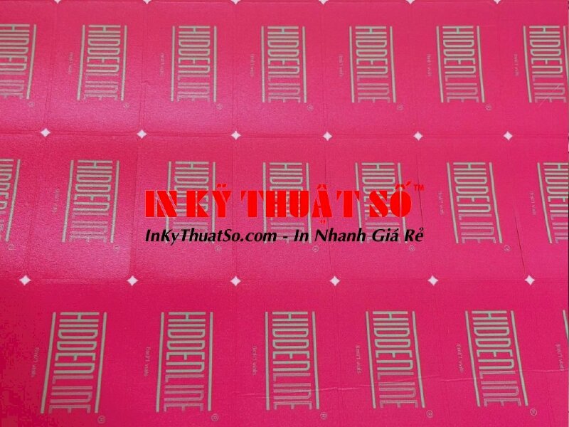 Mẫu tem PP keo, mực dầu, cắt bế theo file