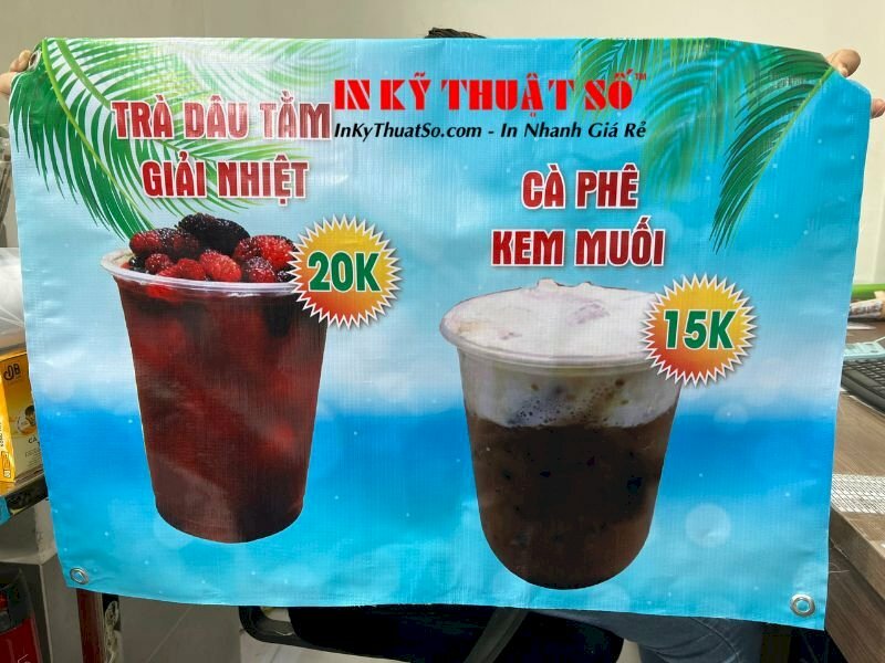 In hiflex giá rẻ menu ngoài trời quán nước