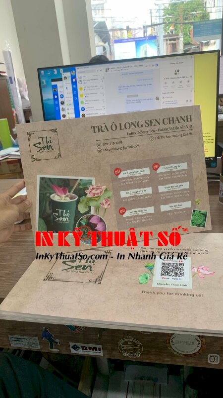 Menu tiệm trà chanh đẹp - In Kỹ Thuật Số Since 2006