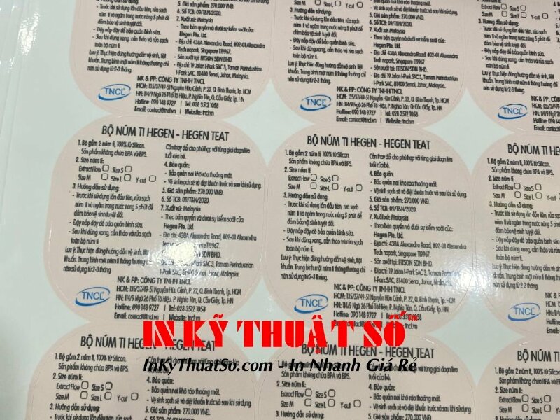 Mẫu tem phụ sản phẩm làm đẹp