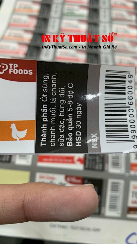In tem dán chai đựng sốt chấm công ty thực phẩm