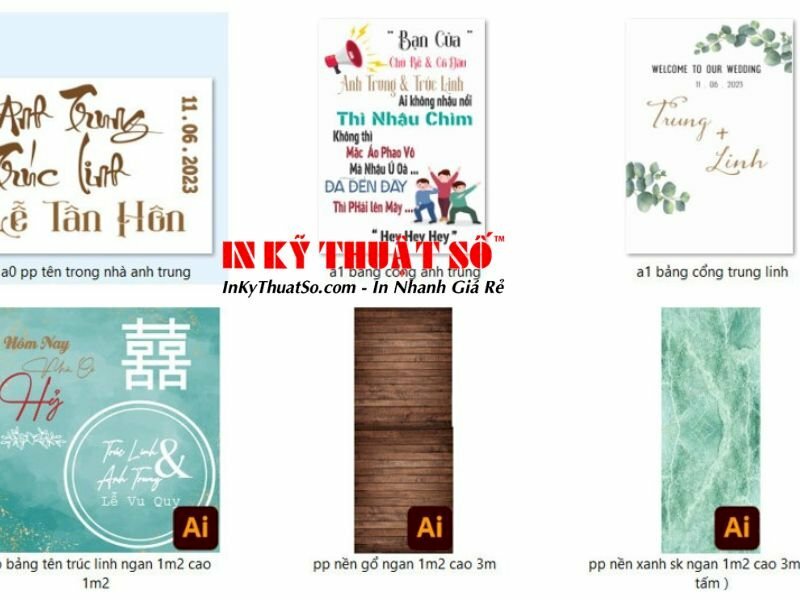 In PP khổ lớn cán mờ làm hình trang trí tiệc cưới - INKTS319