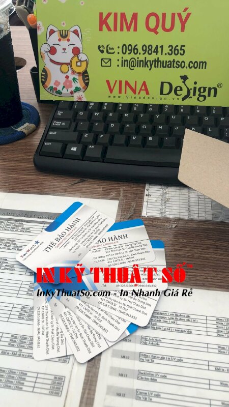 Thẻ bảo hành giấy bo tròn 4 góc - In Kỹ Thuật Số Since 2006