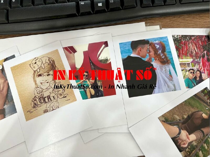 Ảnh polaroid in trên giấy Coucher, cắt HCN, không màng
