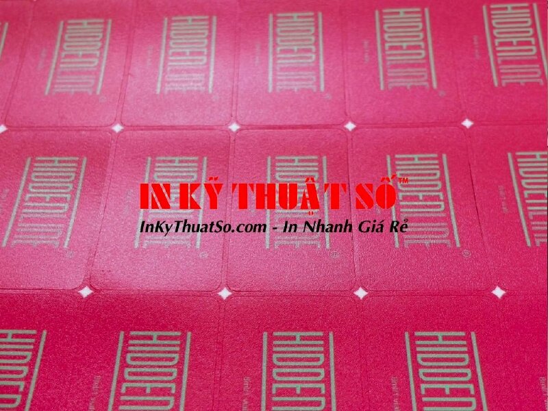 Thiết kế in tem PP keo, cán mờ, bế theo file, kích thước theo yêu cầu
