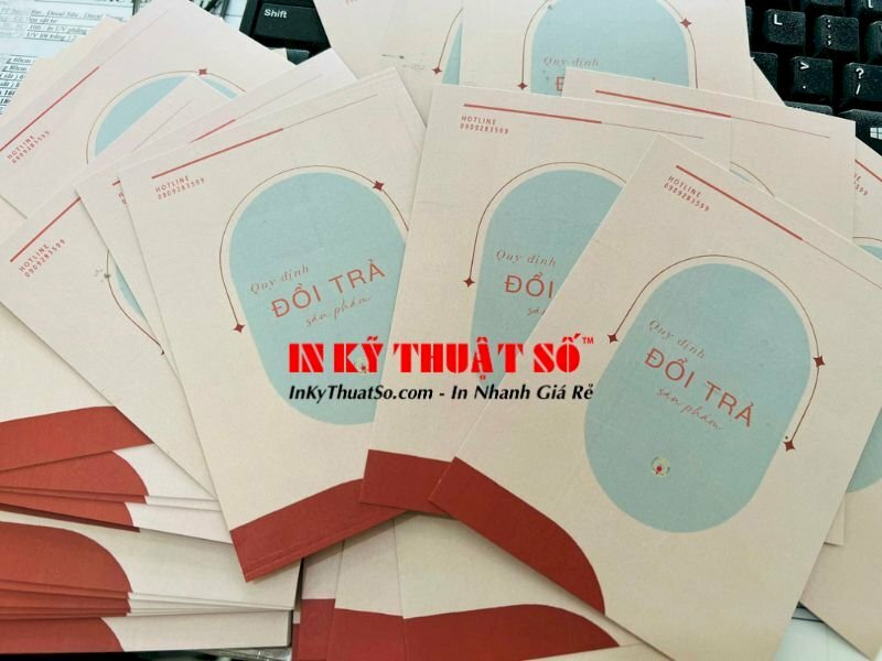 in card giấy giá rẻ - Card quy định đổi trả