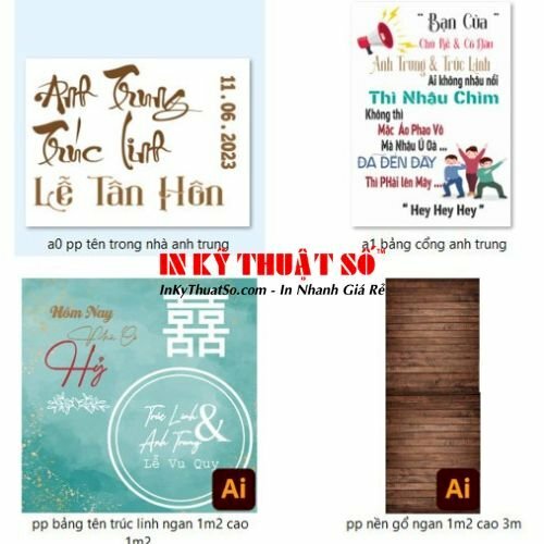 In hình trang trí tiệc cưới