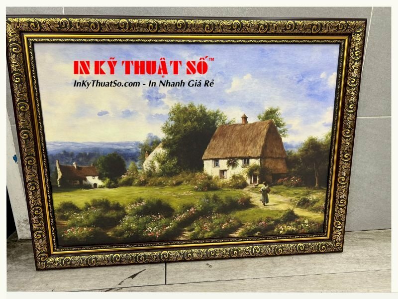 In tranh treo tường khổ lớn canvas cho trang trí phòng khách