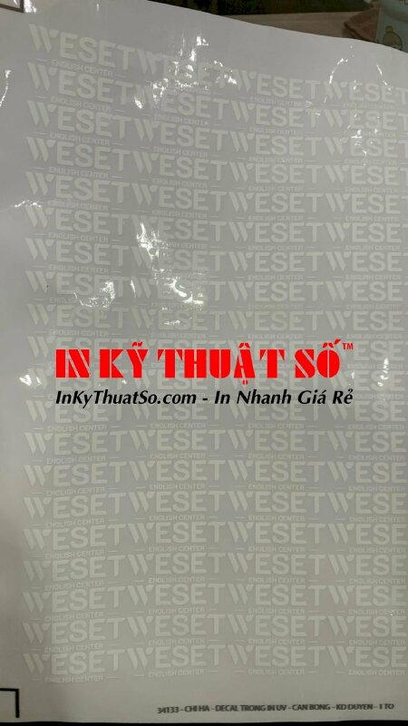 In tem decal trong logo trung tâm tiếng Anh, in tem decal theo yêu cầu, in mọi số lượng TPHCM
