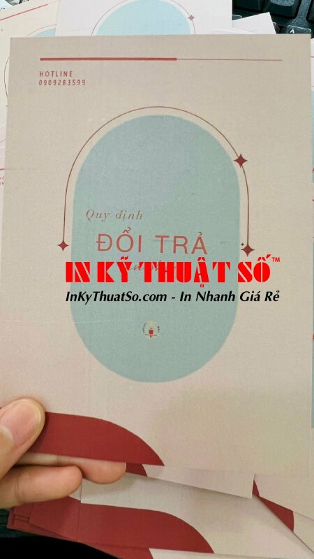 in card giấy giá rẻ - Card quy định đổi trả