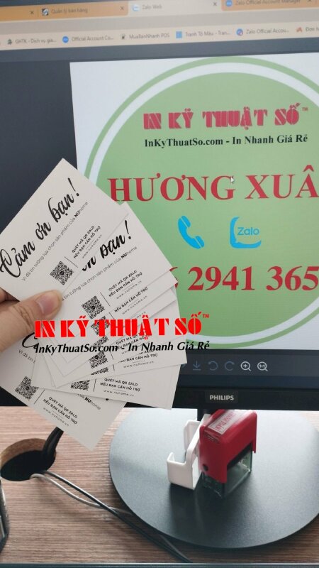In thẻ cảm ơn shop đồ gỗ tiện ích