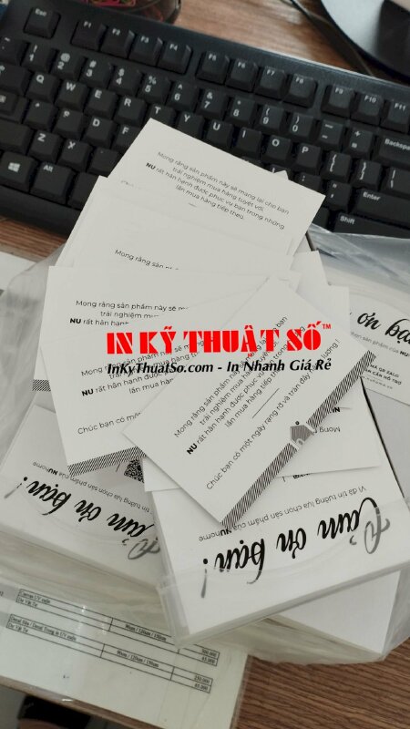 In thẻ cảm ơn, giấy C300gsm in 2 mặt, cán mờ, kích thước theo yêu cầu - INKTS325