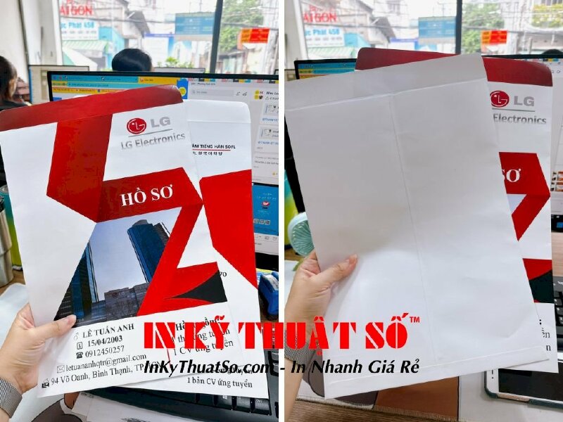 In bao thư trắng có sẵn, 1 mặt, có keo nắp - INKTS318