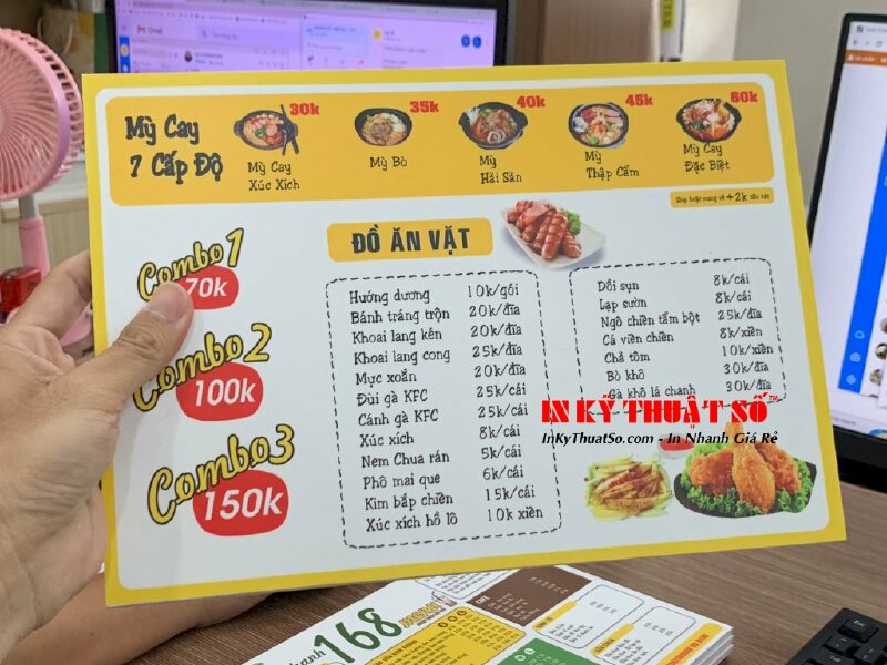 In Menu PP cán Formex cho quán ăn vặt - INKTS310