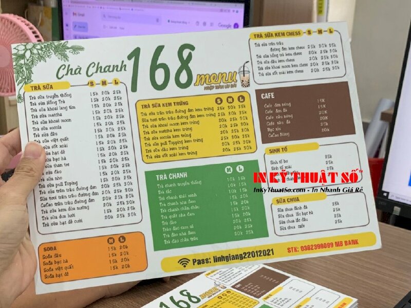 In Menu PP cán Formex cho quán ăn vặt - INKTS310