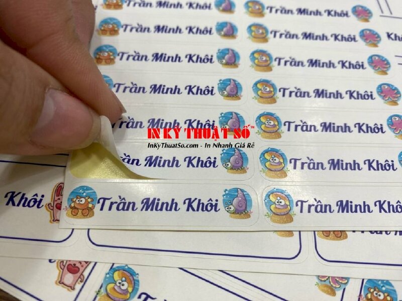 In sticker tên học sinh, sticker tên bé theo yêu cầu - INKTS329