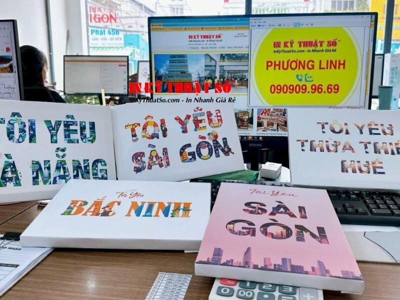 In tranh canvas dầu mờ đóng khung gỗ không viền size nhỏ - In Kỹ Thuật Số Since 2006