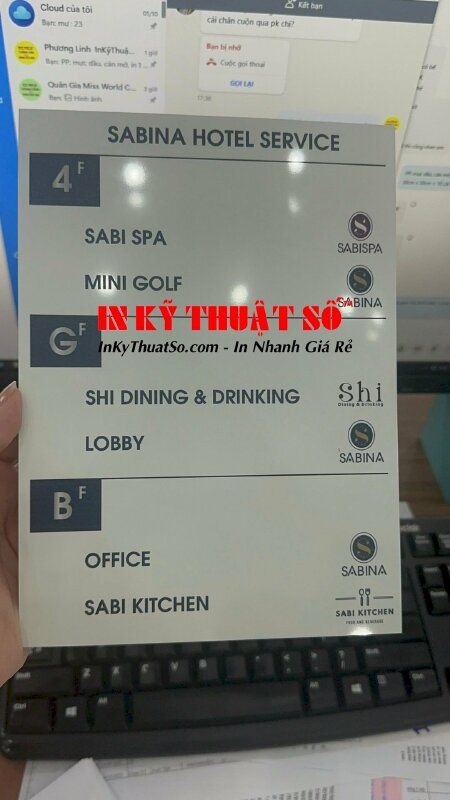 Bảng inox nhôm xước hướng dẫn lối đi - In Kỹ Thuật Số Since 2006