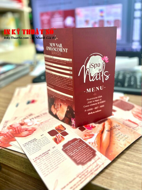 Thiết kế và in ấn brochure tại Công ty TNHH In Kỹ Thuật Số với mẫu Brochure giới thiệu dịch vụ Spa