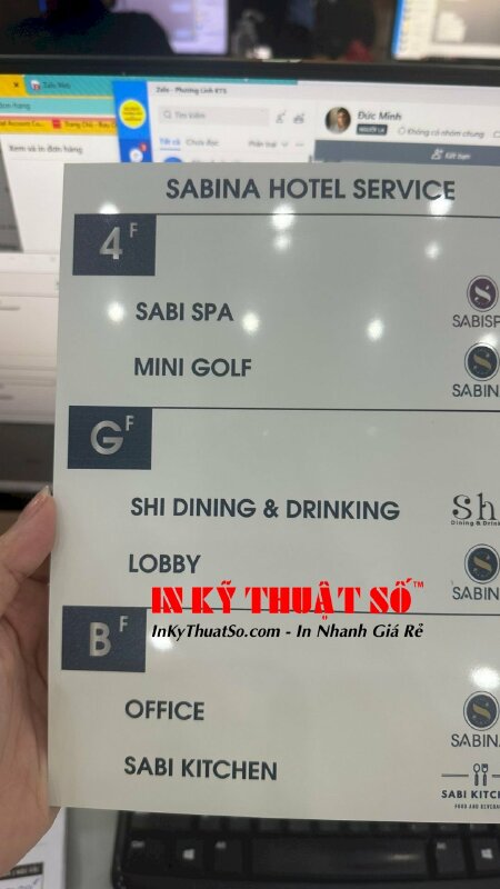 Bảng inox nhôm xước hướng dẫn lối đi - In Kỹ Thuật Số Since 2006